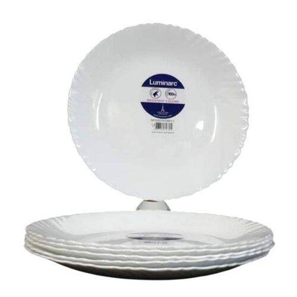 Luminarc Set of 6 Feston White Plates For Home And Restaurant