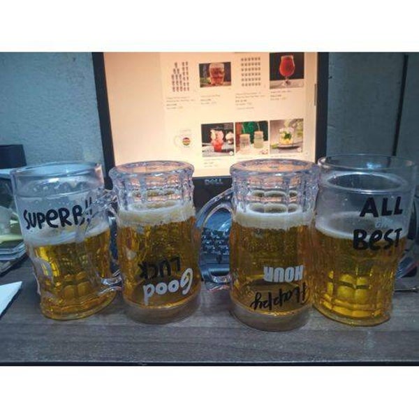 Multipurpose 6pcs Unbreakable Acrylic Plastic Keg Beer & Beverage Mug 300ml
