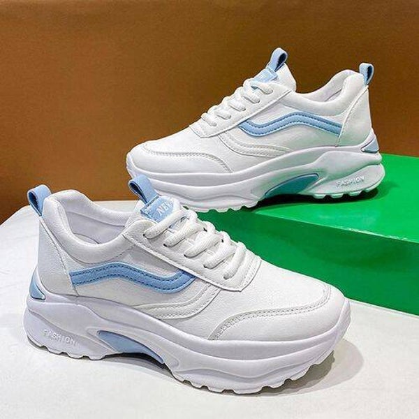 Trendy Ladies Causal Thick Soled White Shoes Sizes 37,38,39 And 40