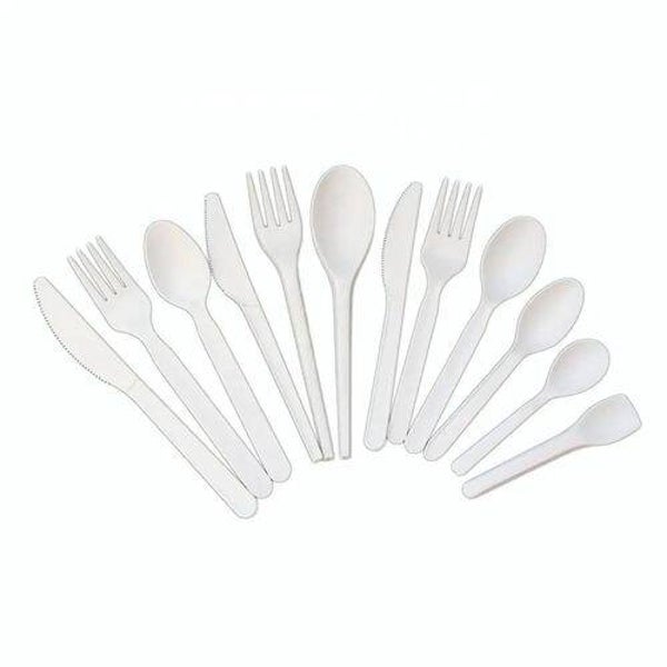 Plastic Packaging Spork Durable Spoon 2-in-1 Reusable Cutlery Black & White 100PCS