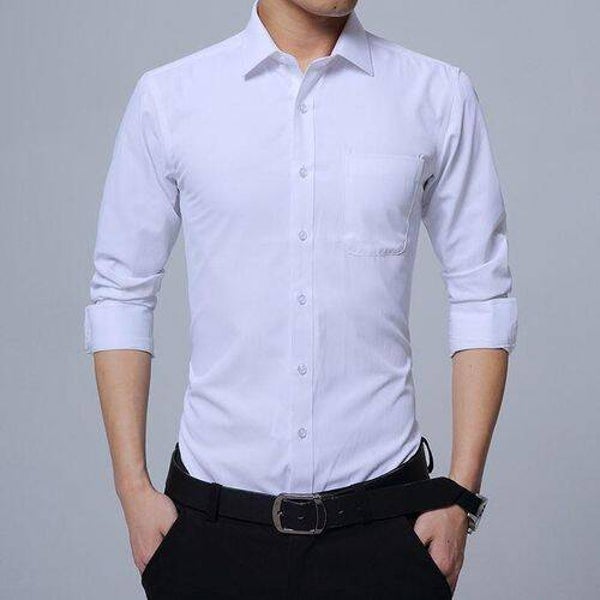 Official Mens White Longsleeve Shirt Slim Fit Large