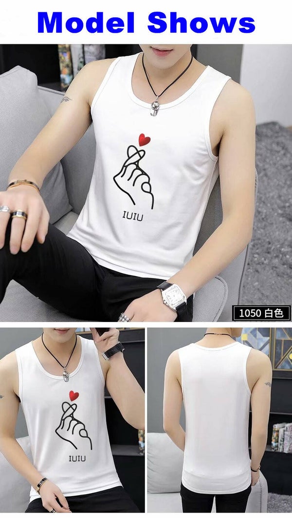 Tank Tops Cotton Clothes Round Collar Sleeveless Shirts XXLarege&Medium