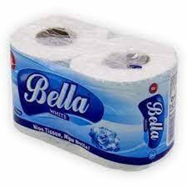 Bella White Toilet Paper 2 Ply 4 Rolls