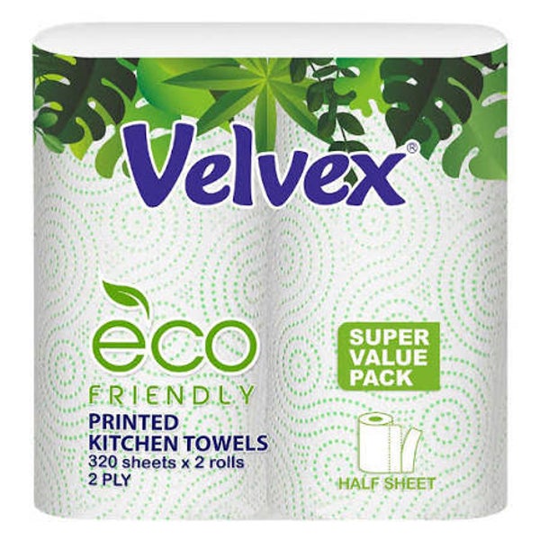 Velvex Eco-Friendly Kitchen Towel Twin Pack