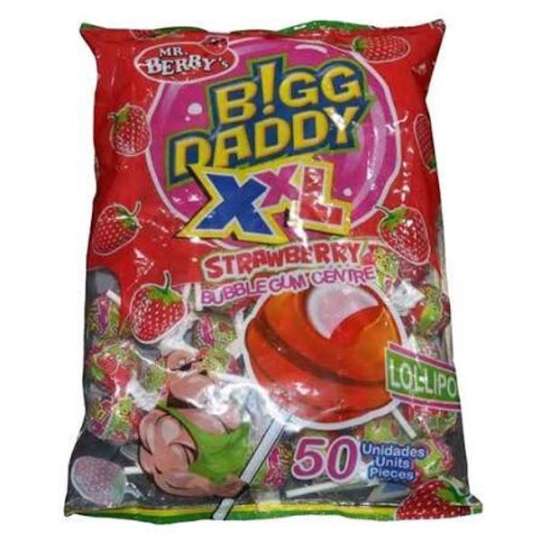 Bigg Daddy Strawberry Flavour Lollipop 1Piece