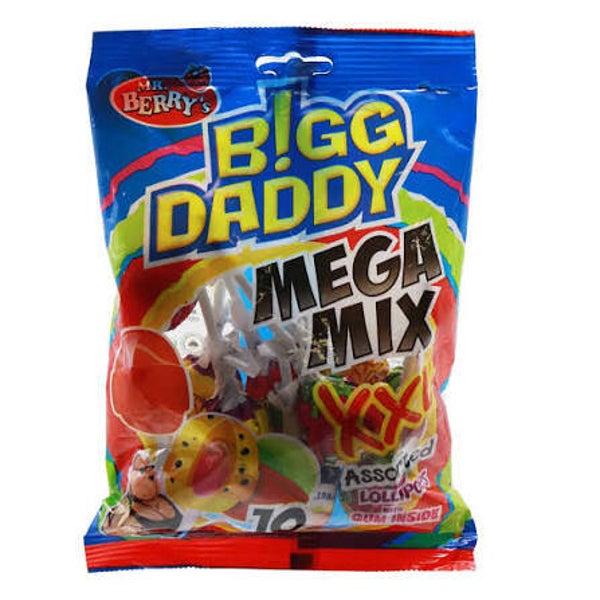 Mr. Berry's Bigg Daddy Mega Mix Centre Gum Lollipops
