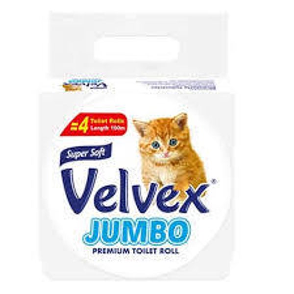 Velvex Jumbo Toilet Paper White 1 Roll Wrapped