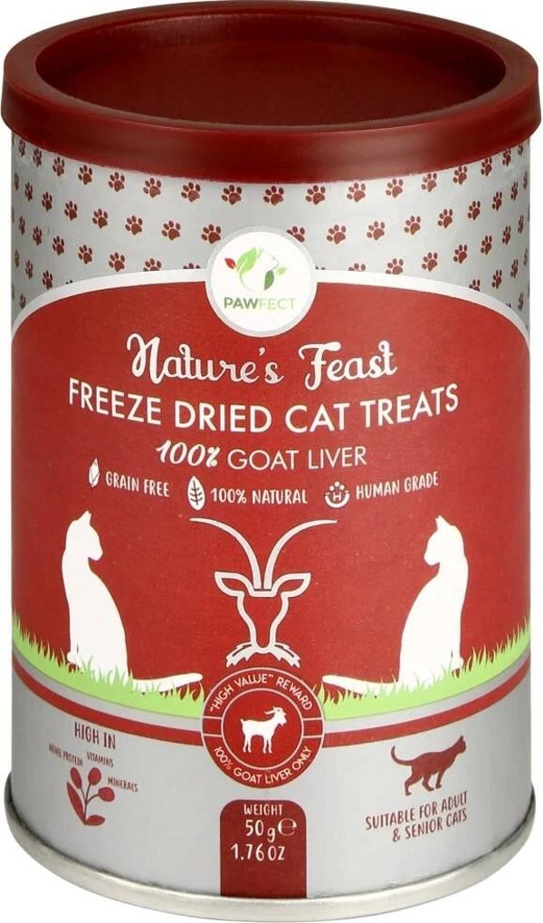 PawFect FREEZE DRIED CAT TREATS geitenlever