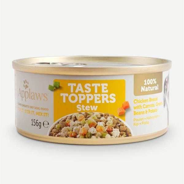 Applaws dog taste toppers kip en wortel stoof 12 x 156gr.