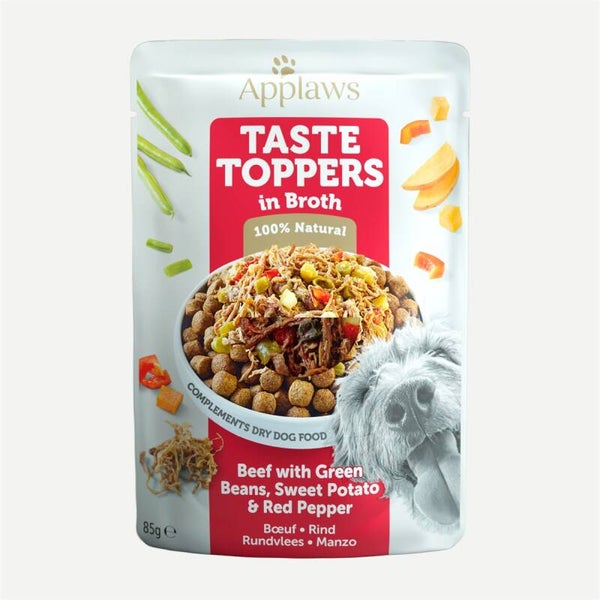 Applaws dog taste toppers rund en bonen in bouillon 12 x 85gr.
