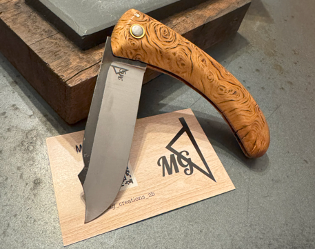 Cultella lame XC75 et manche en loupe de chêne liège Corse