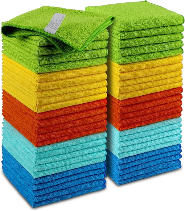 Microfiber Cleaning Cloth Set (50-Pack) – Ultra-Soft, Lint-Free Towels for Car Detailing & Scratch