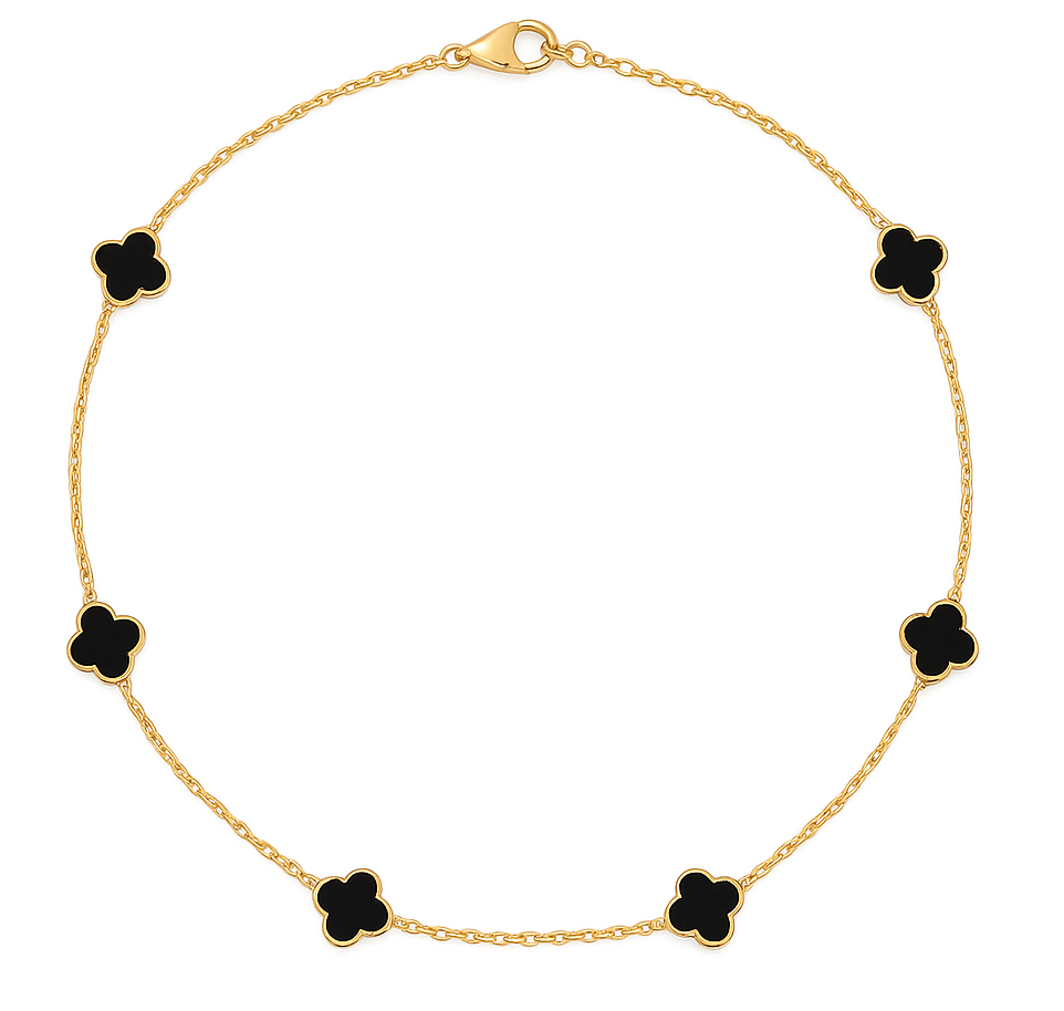 Klaver ketting mini - zwart