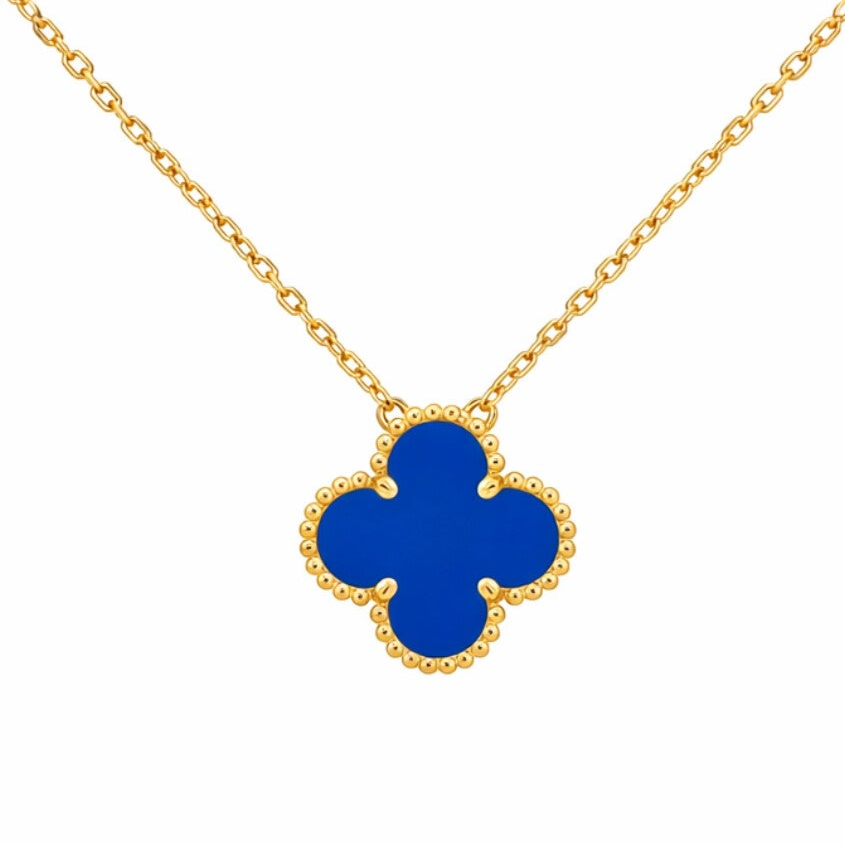 klaver ketting luxe - Blauw