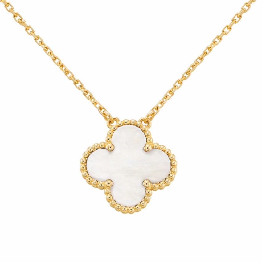 klaver ketting luxe - wit