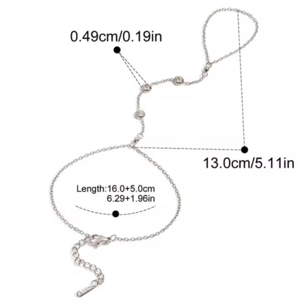 Hand ketting - zilver