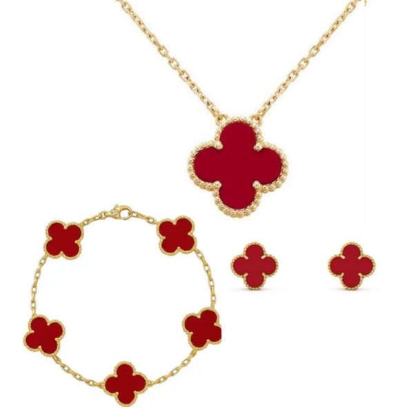 Klaver set - Wijnrood