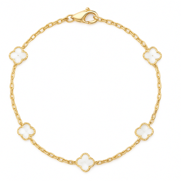 Klaver armband mini - wit