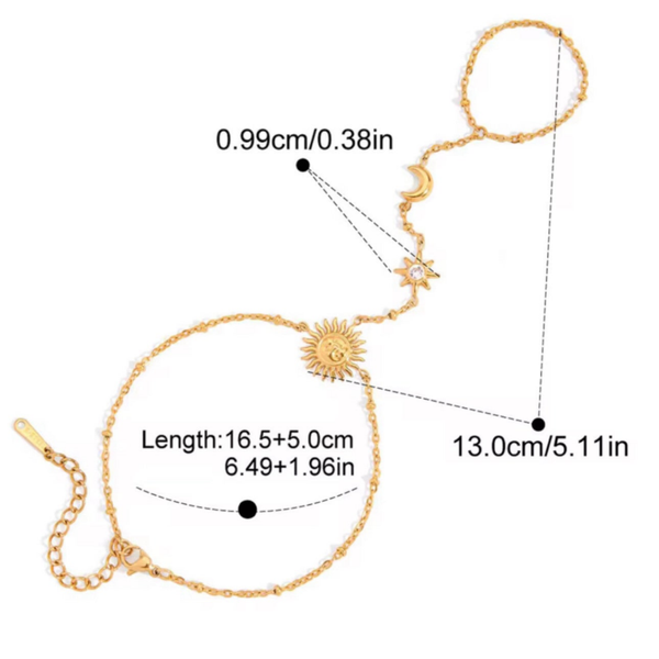 Hand ketting sun - Goud