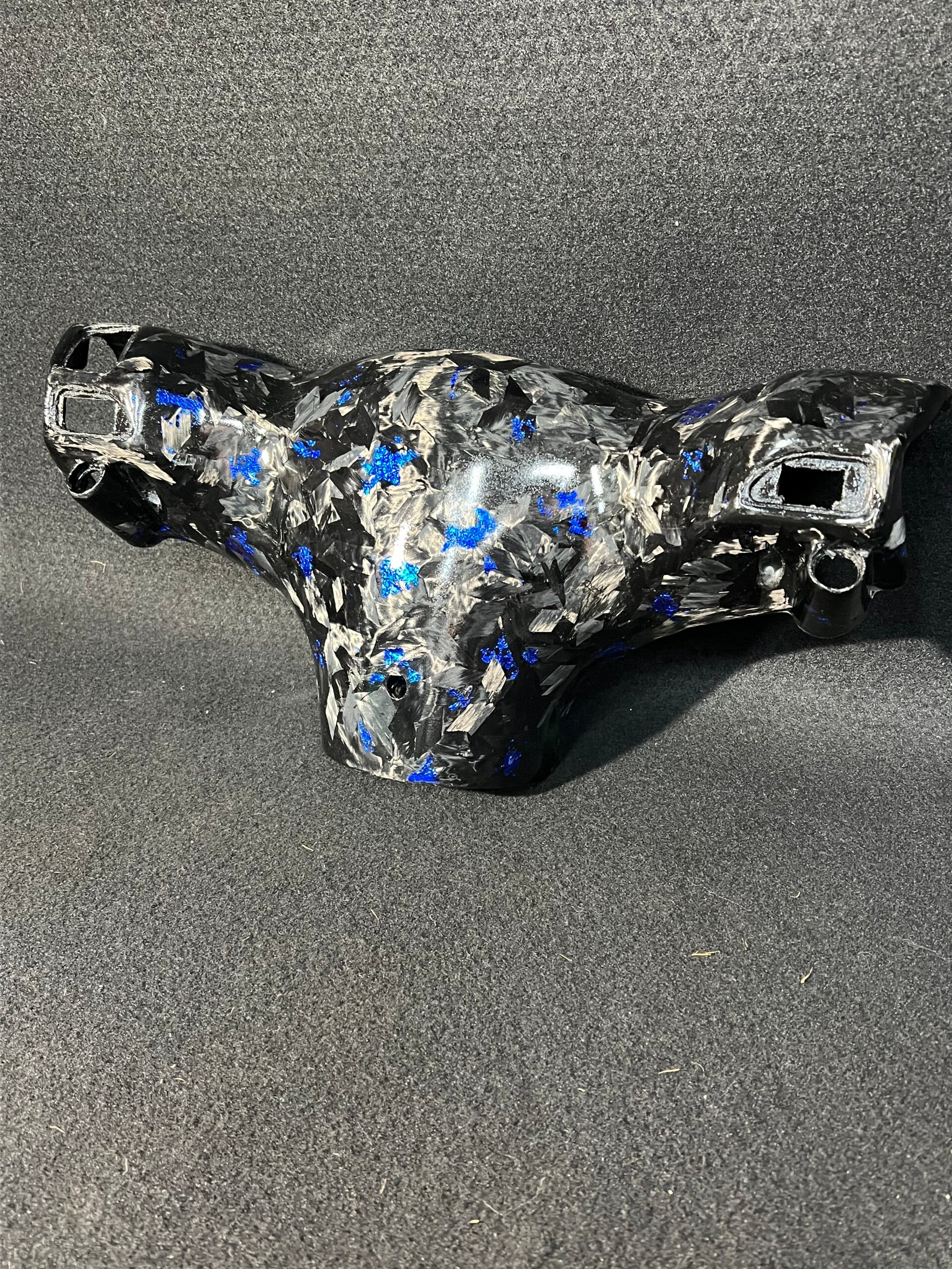 Piaggio zip stuurkap Carbon  donkerblauw