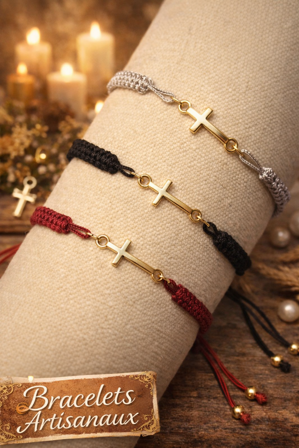 Pulsera con Cruz Bañada en Plata – Símbolo de Entrega y Devoción