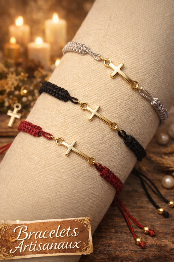 Pulsera con Cruz Bañada en Plata – Símbolo de Entrega y Devoción