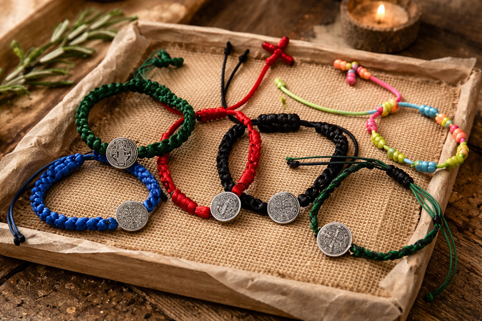 Pulseras Artesanales – Medalla de San Benito