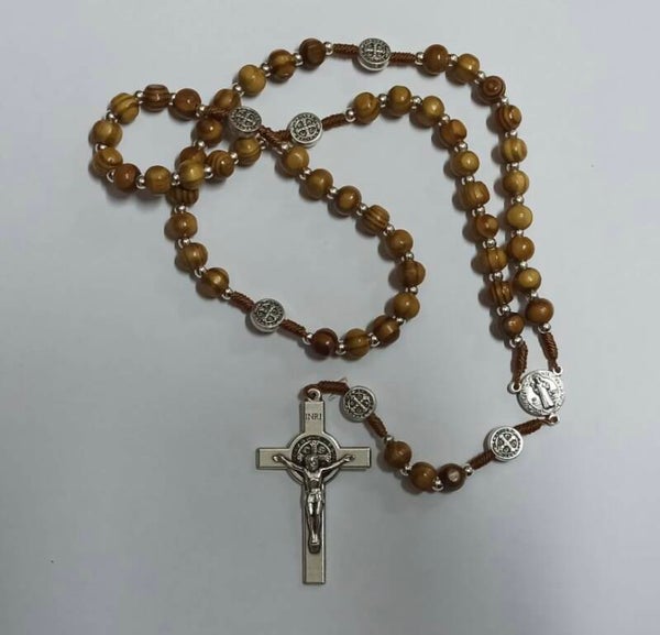 Rosario de San Benito – Cuentas de Madera Natural