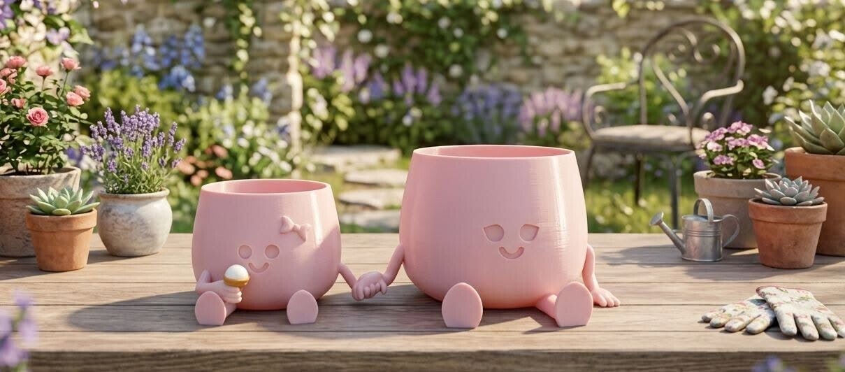 happy bloempot
