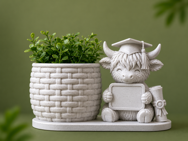 Highland Cow Bloom & Believe plantenbak – Afstudeereditie