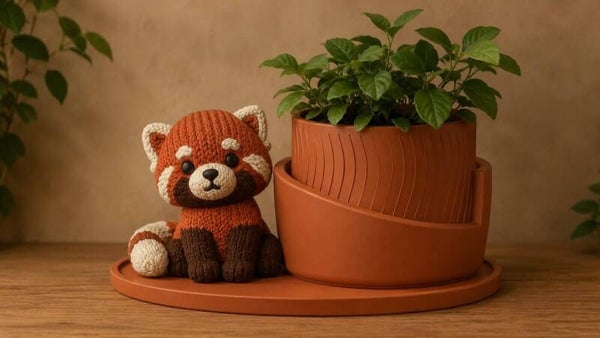 Rode Panda Bloempothouder