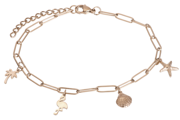 Enkel bandje rose/gold 23-4 cm 