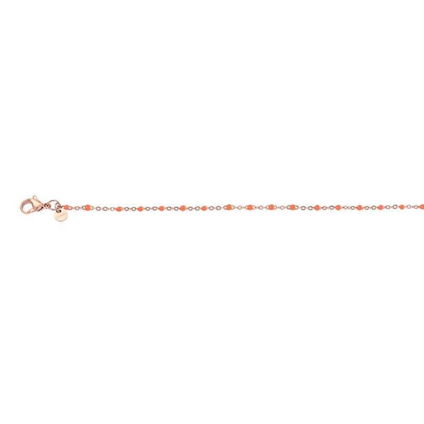Collier Slim ball Coral 50+5cm R/G IXXXI Boho collectie