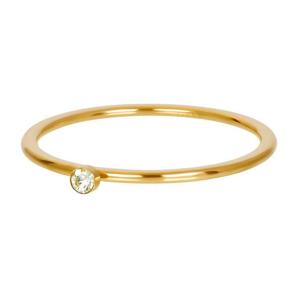 Green 1 Stone Crystal Gold