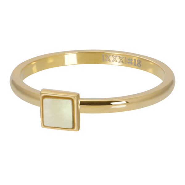 Yellow Shell Stone square Gold