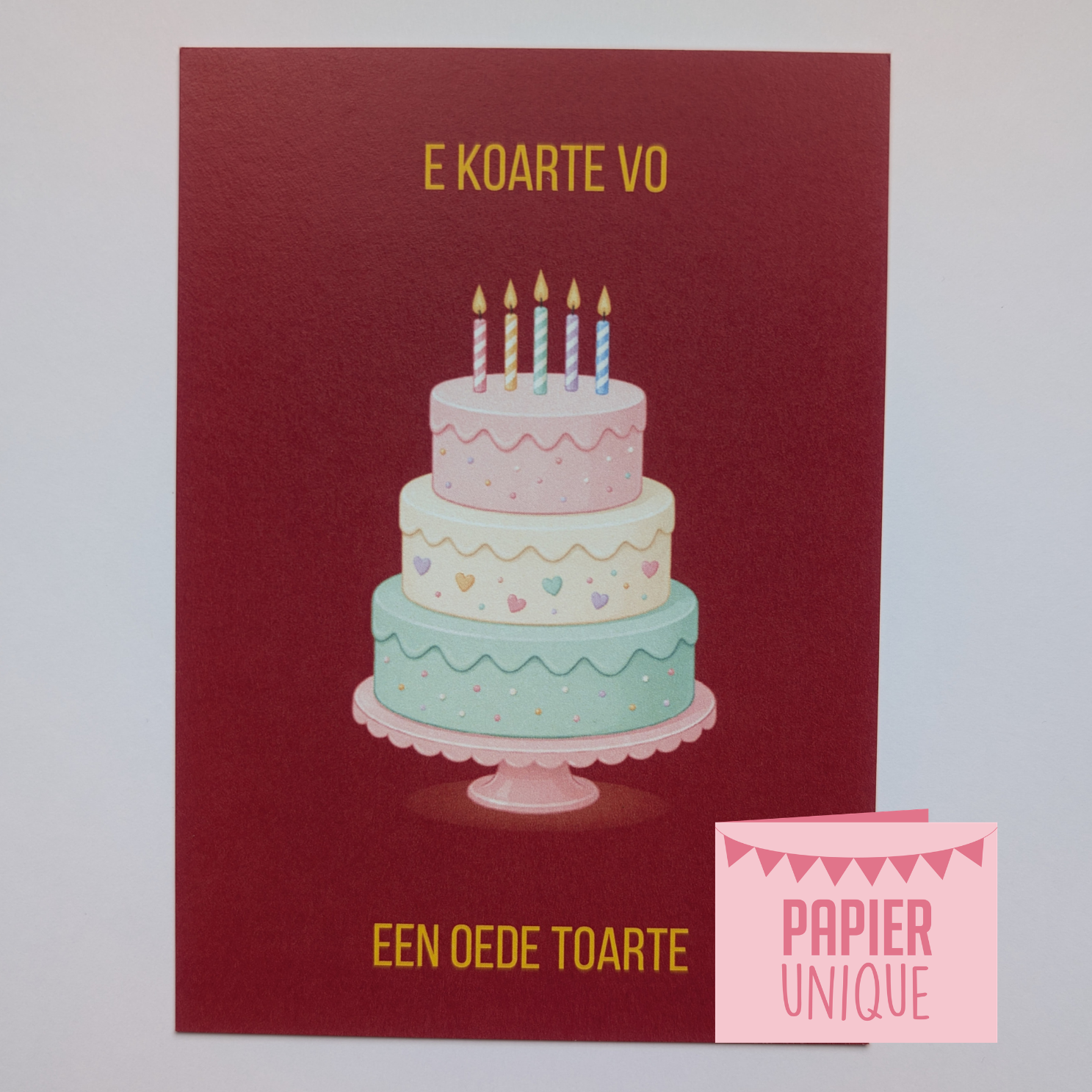 West-Vlaamse verjaardagskaart - E koarte vo een oede toarte
