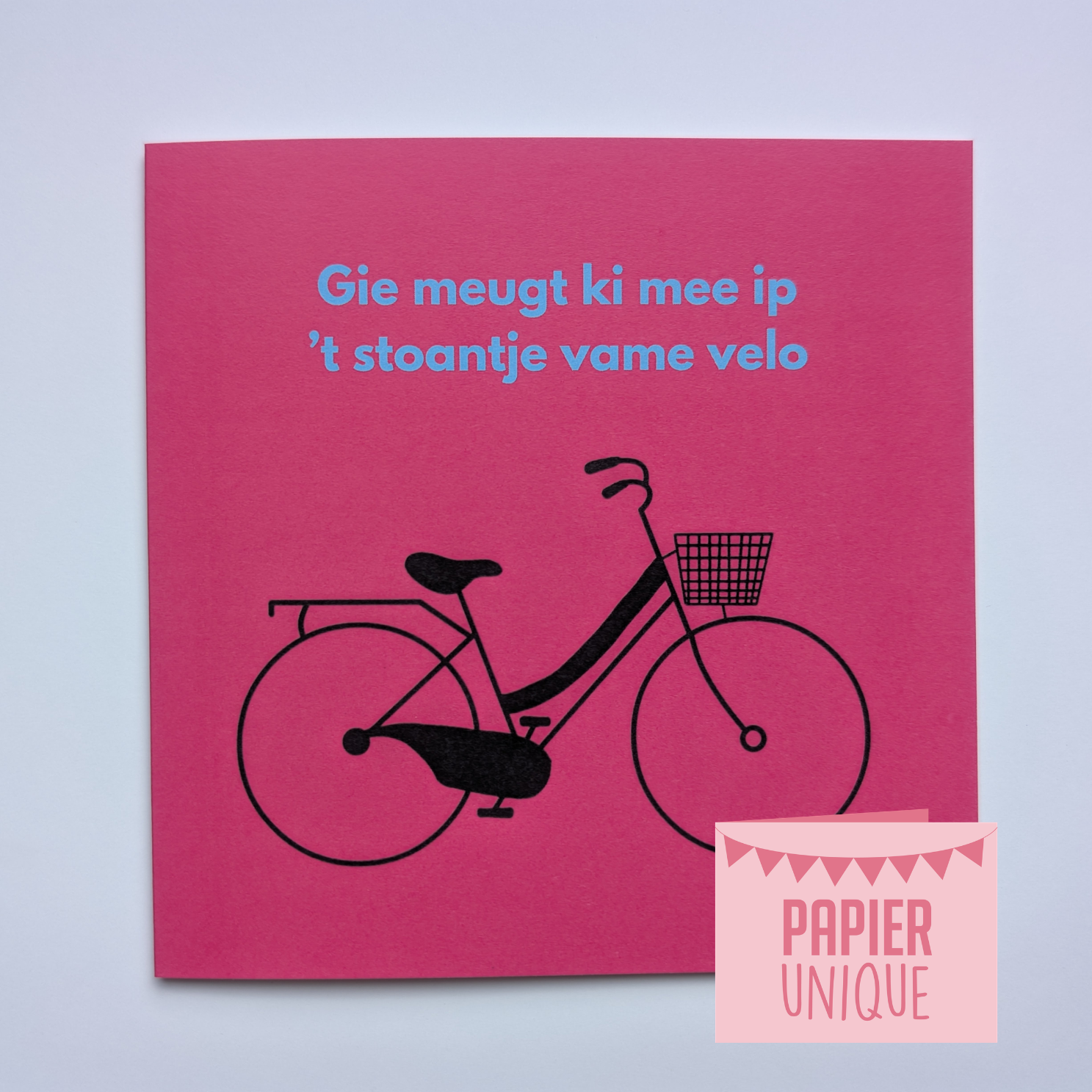 West-Vlaamse wenskaart - Gie meugt ki mee ip 't stoantje vame velo