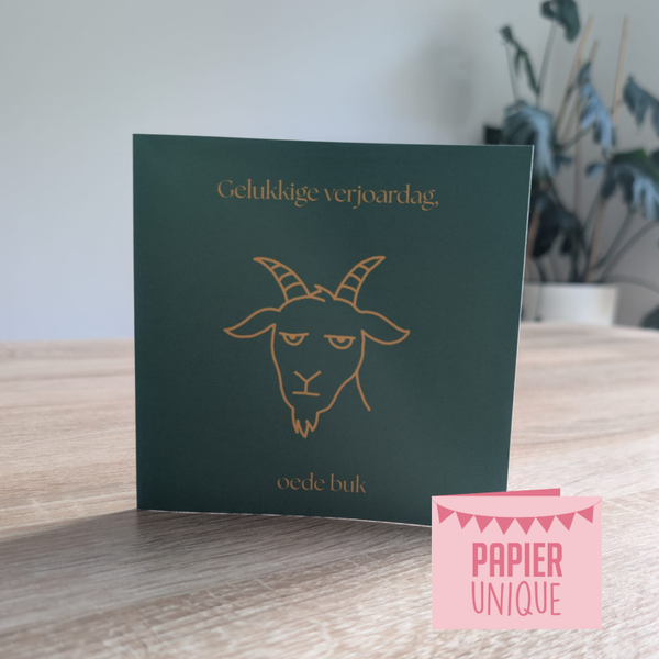 Gelukkige verjoardag, oede buk