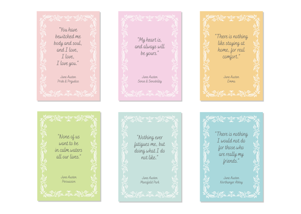 Kaartenset - Jane Austen quotes