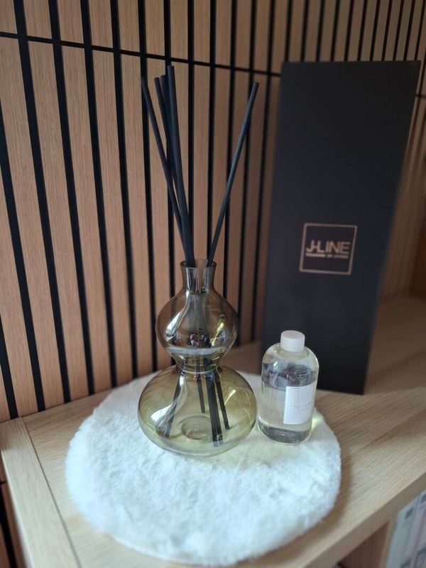 J-Line geurstokjes Cedar Breeze - glas - donkergroen - small