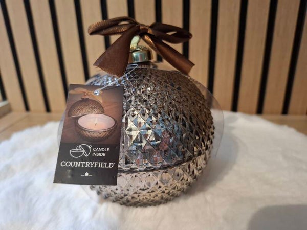 Countryfield Kaars in Glas Chic – Kerstbal Bruin