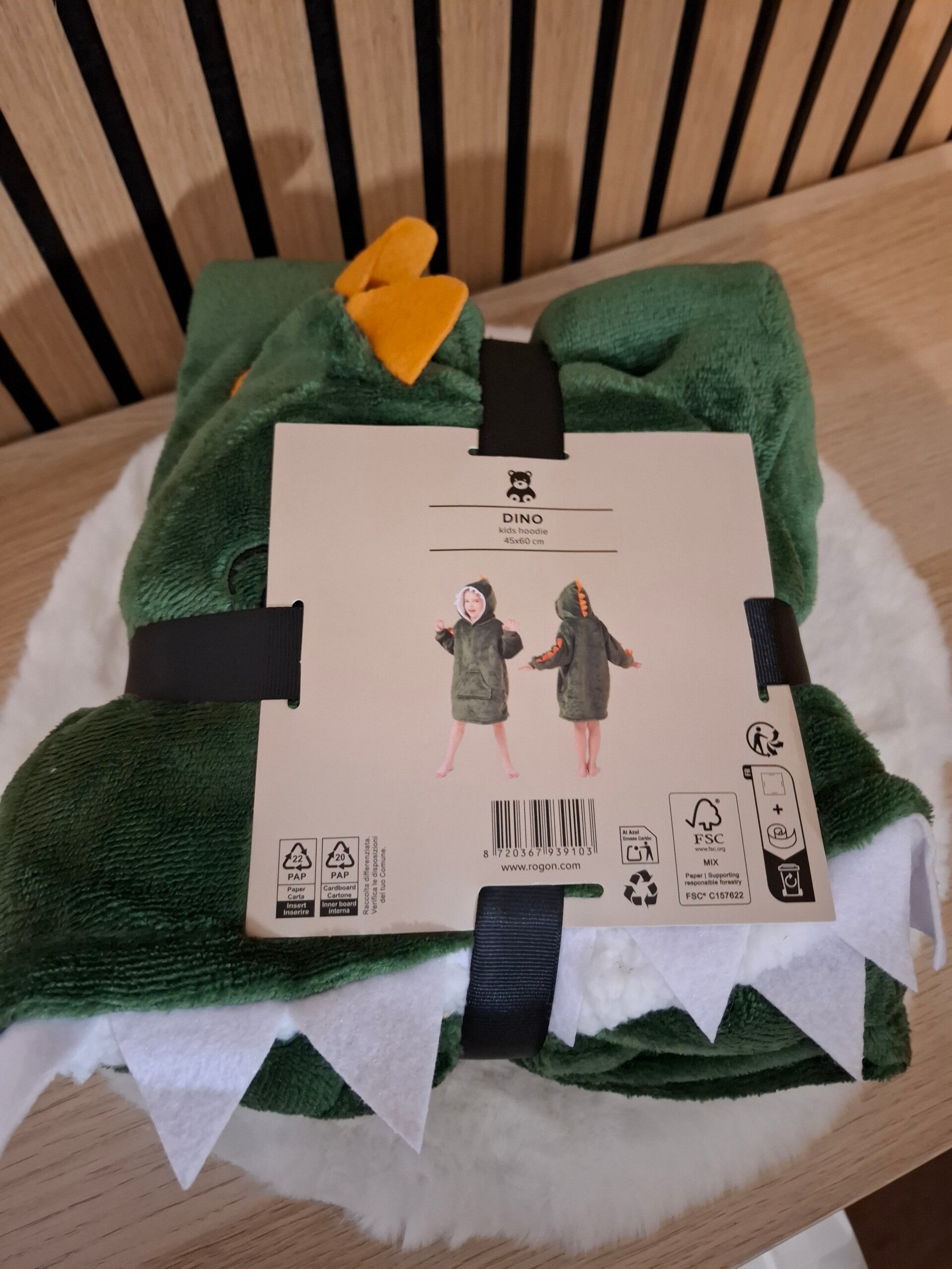 Textino Hoodie Dino – Groen (kleuter)