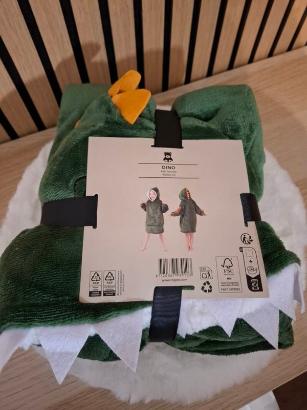 Textino Hoodie Dino – Groen (kleuter)