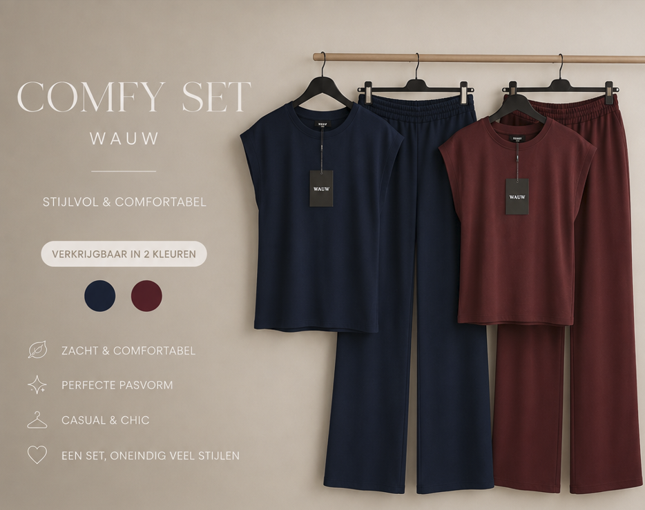 Comfy Set – Blauw & Bordeaux 💙❤️