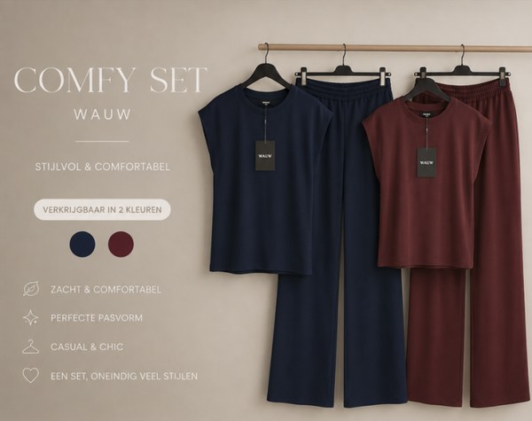 Comfy Set – Blauw & Bordeaux 💙❤️