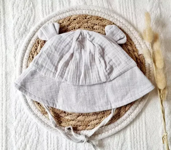 Hydrofiele zonnehoed baby - Lichtgrijs