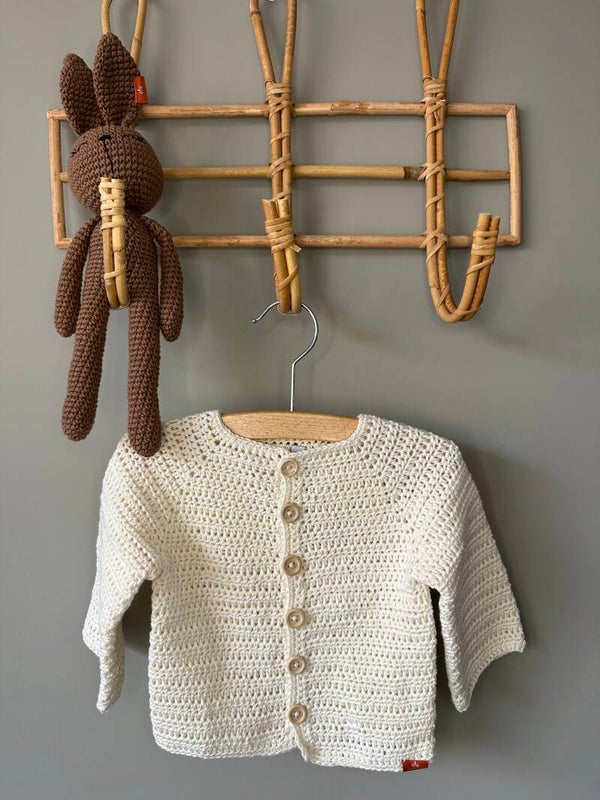 Gehaakt Vestje, naturel VAN SAN