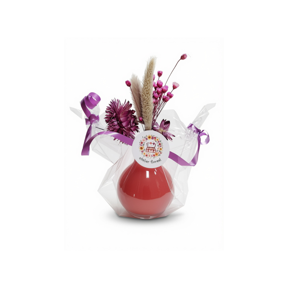 vaasje mini met droogbloemen