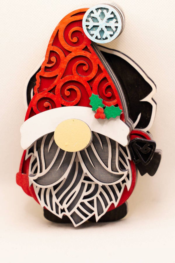 Layered Wood Gnome - Mantle Decoration