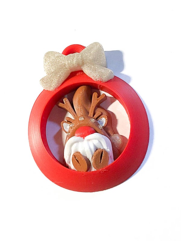 Reindeer Gnome Wreathe Ornament